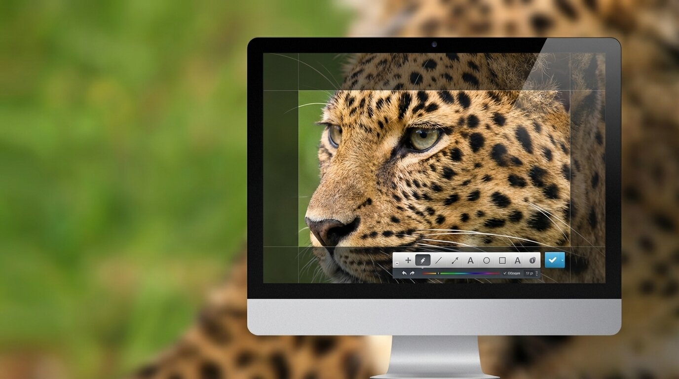 Joxi screen capture tool demonstrating leopard photo capture